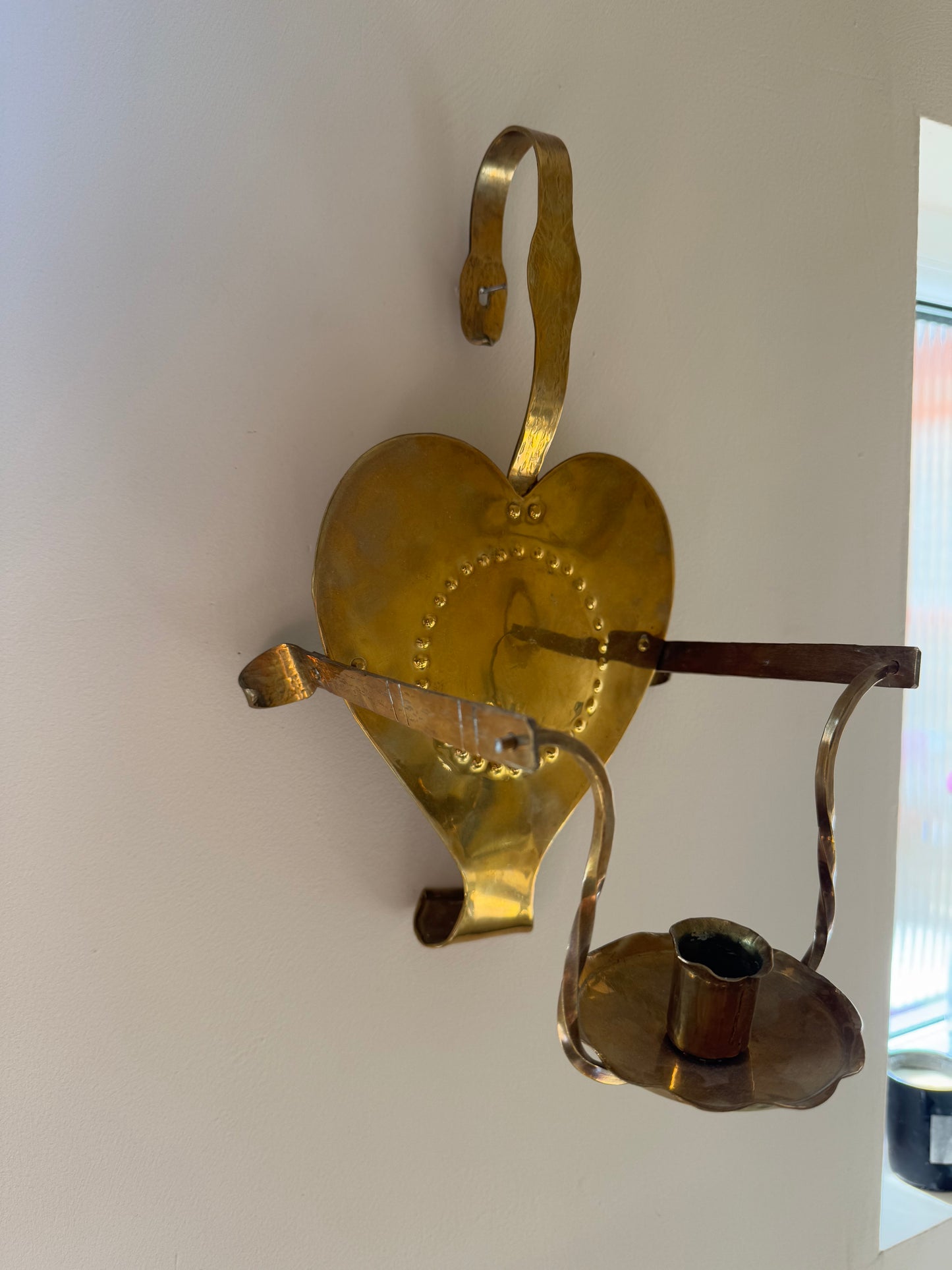 Heart Brass Sconce Candlesticks