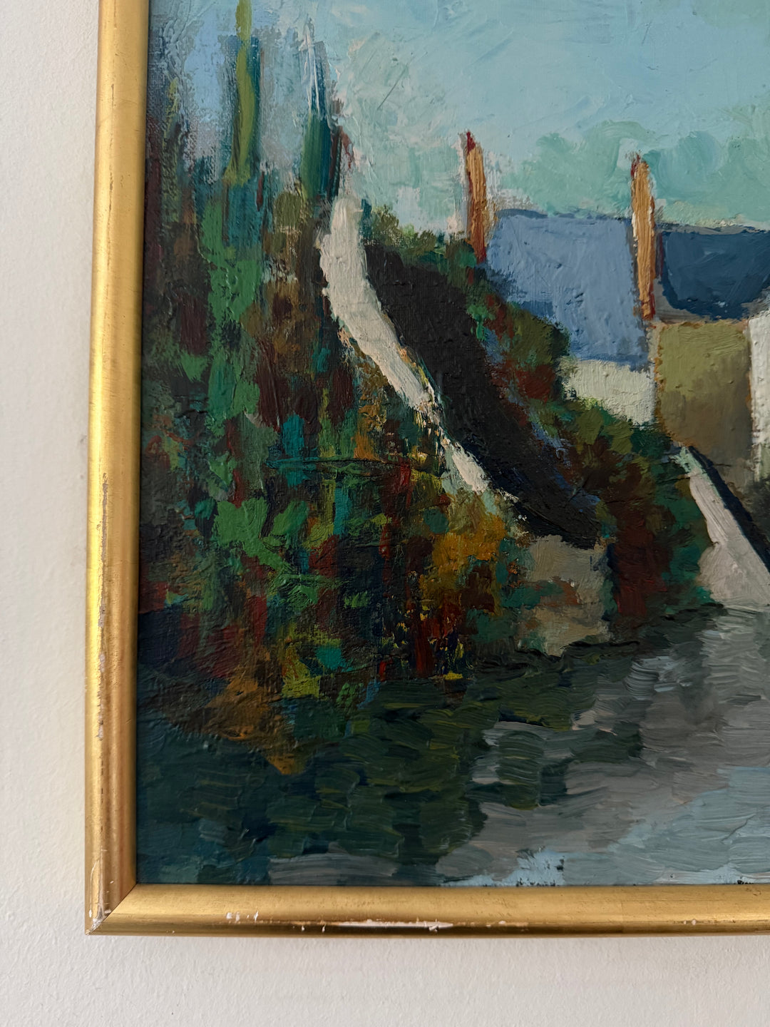 The Village Spire | French Village Oil Painting