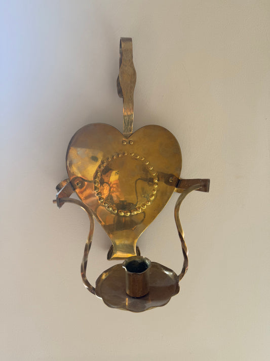 Heart Brass Sconce Candlesticks