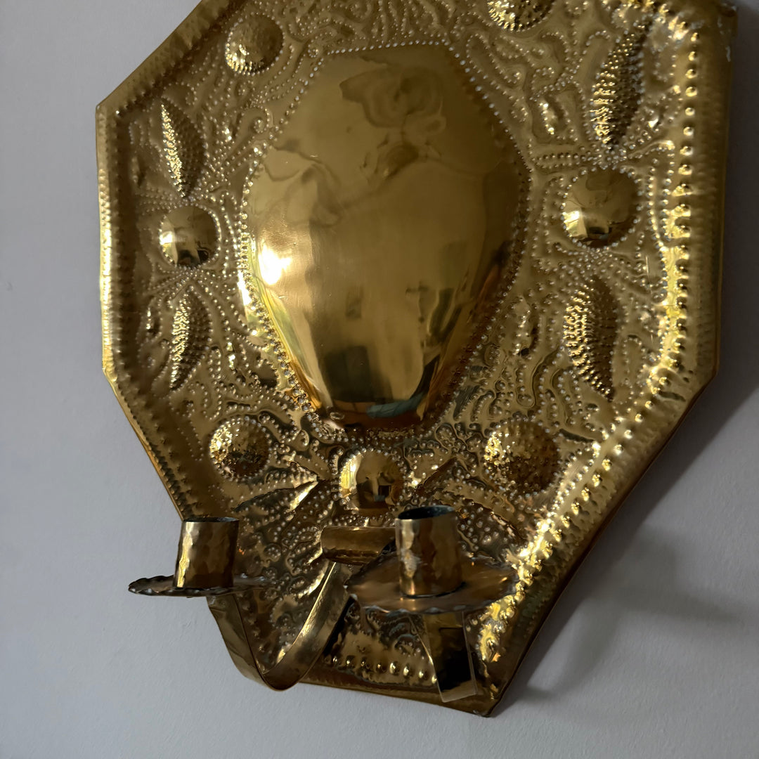 Large Single Swedish Brass Sconce