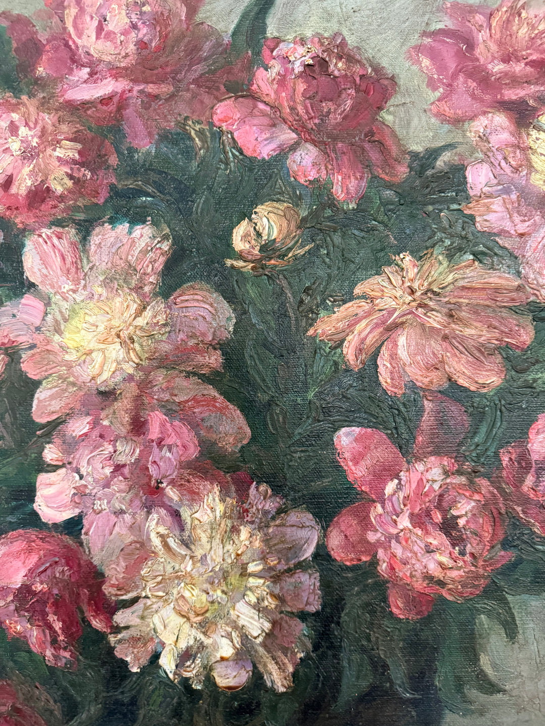 Pink Peonies in Black Vase