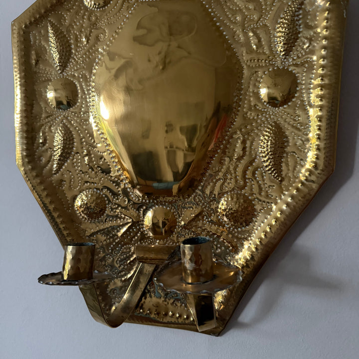 Large Single Swedish Brass Sconce