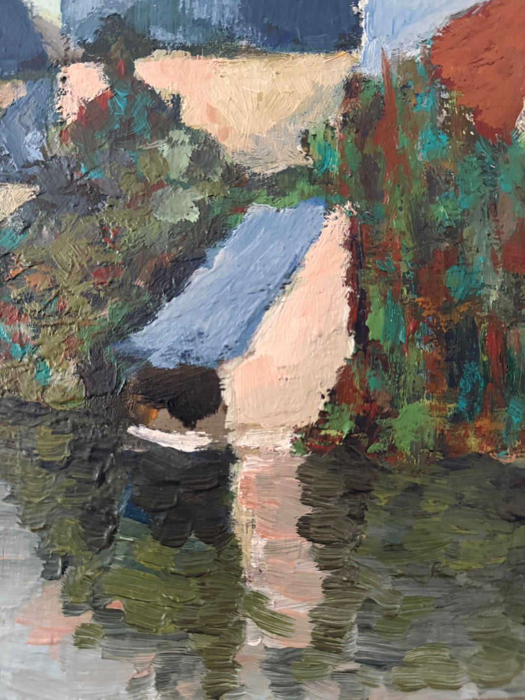 The Village Spire | French Village Oil Painting