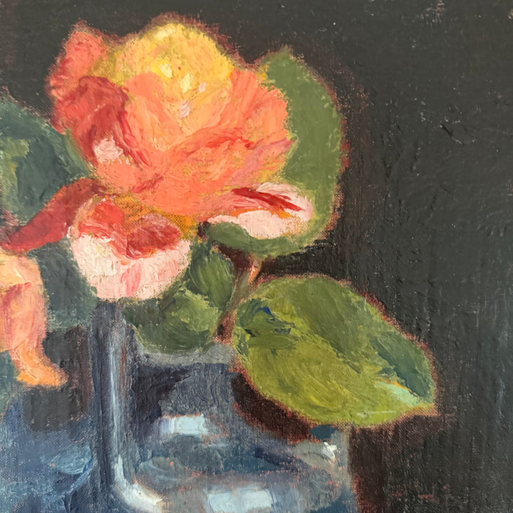 Roses in a Blue Vase