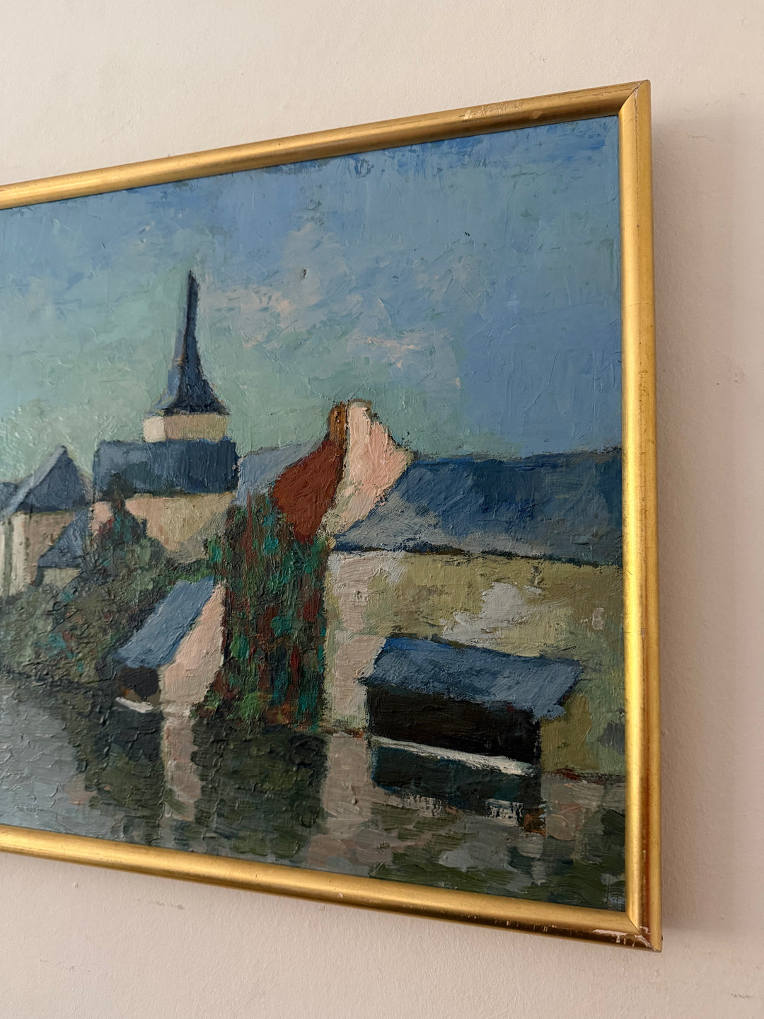 The Village Spire | French Village Oil Painting