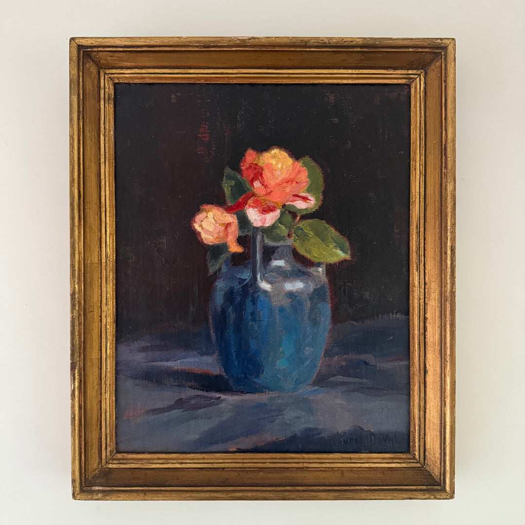 Roses in a Blue Vase