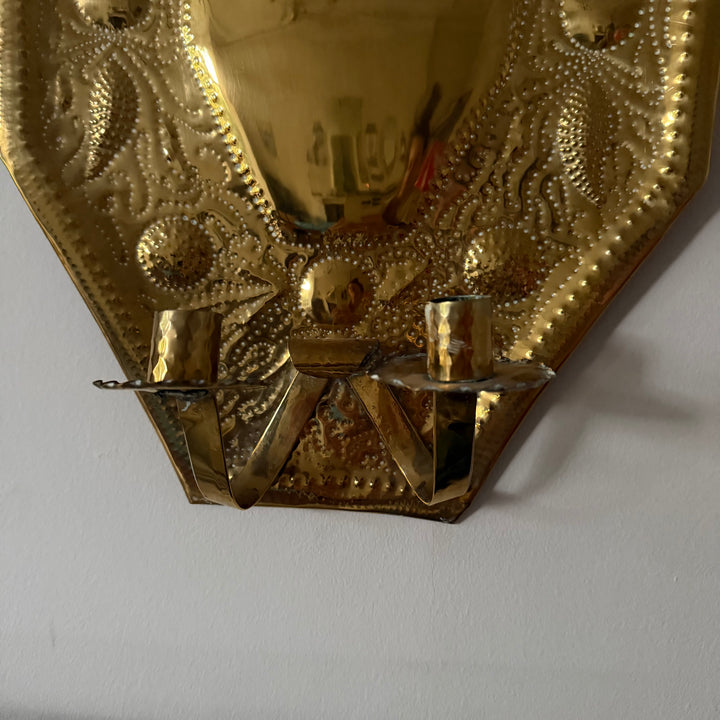 Large Single Swedish Brass Sconce