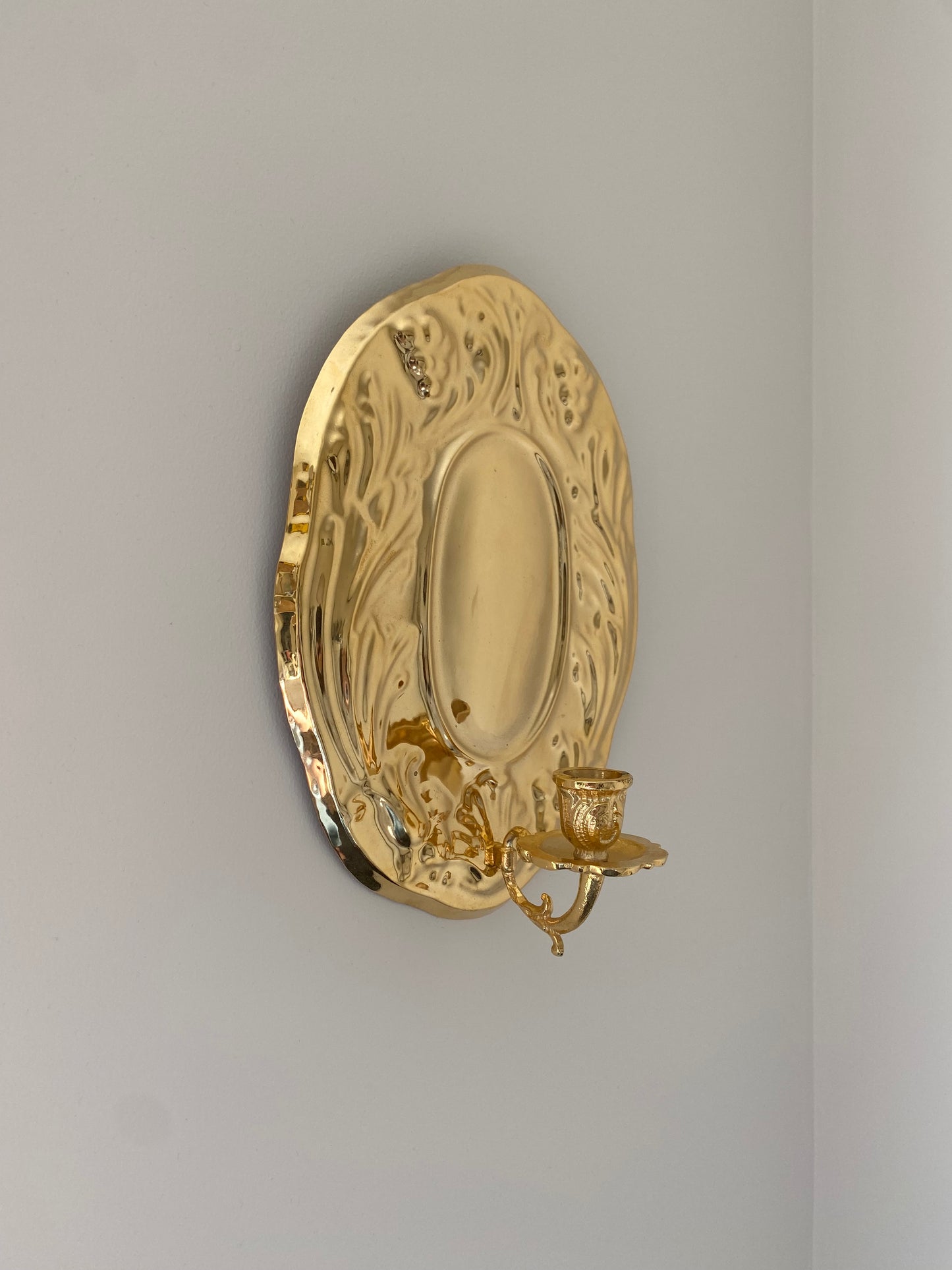 Pair of 24k Gold Plated Wall Sconces