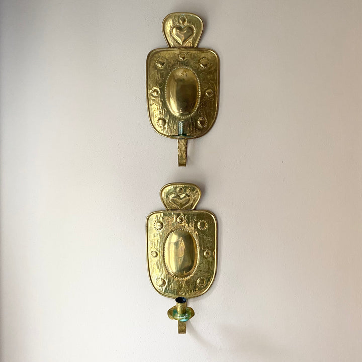Swedish Mid-Century Brass Candle Sconces