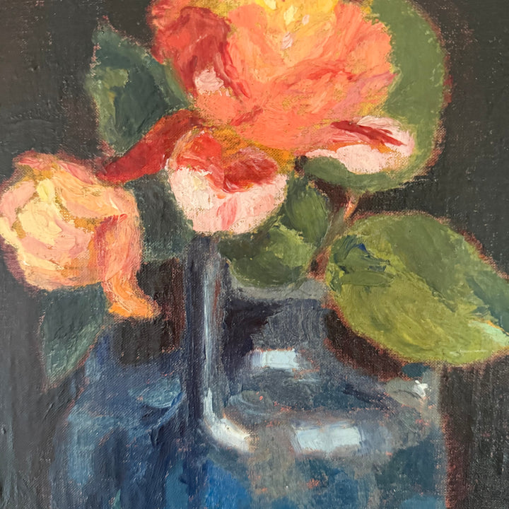 Roses in a Blue Vase