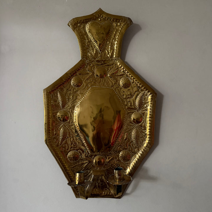 Large Single Swedish Brass Sconce