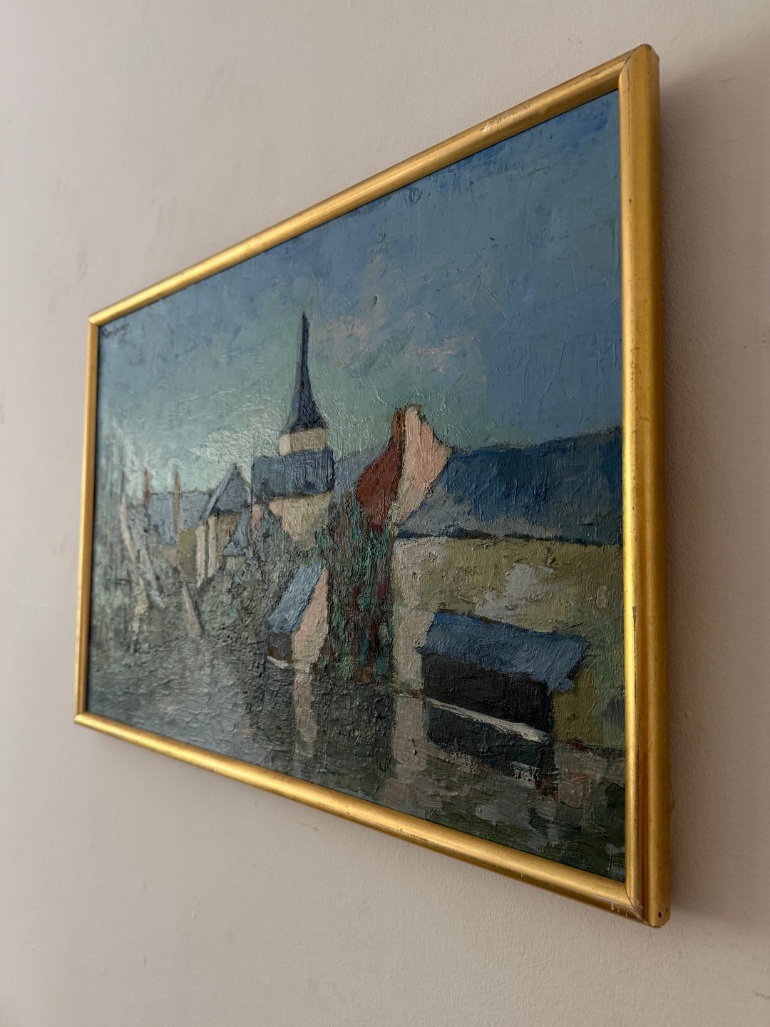 The Village Spire | French Village Oil Painting