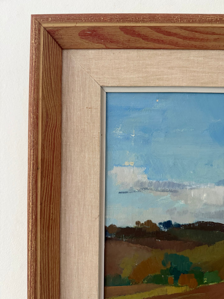 Across the Fields | Landscape Mid-Century Oil Painting