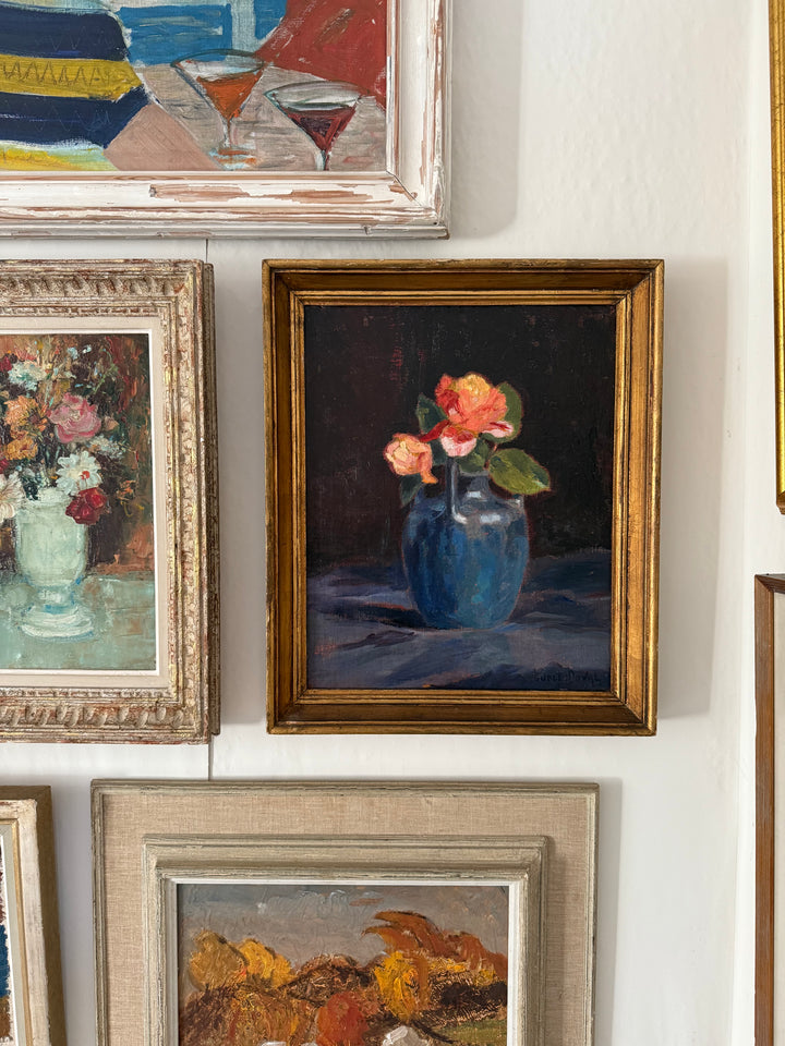 Roses in a Blue Vase