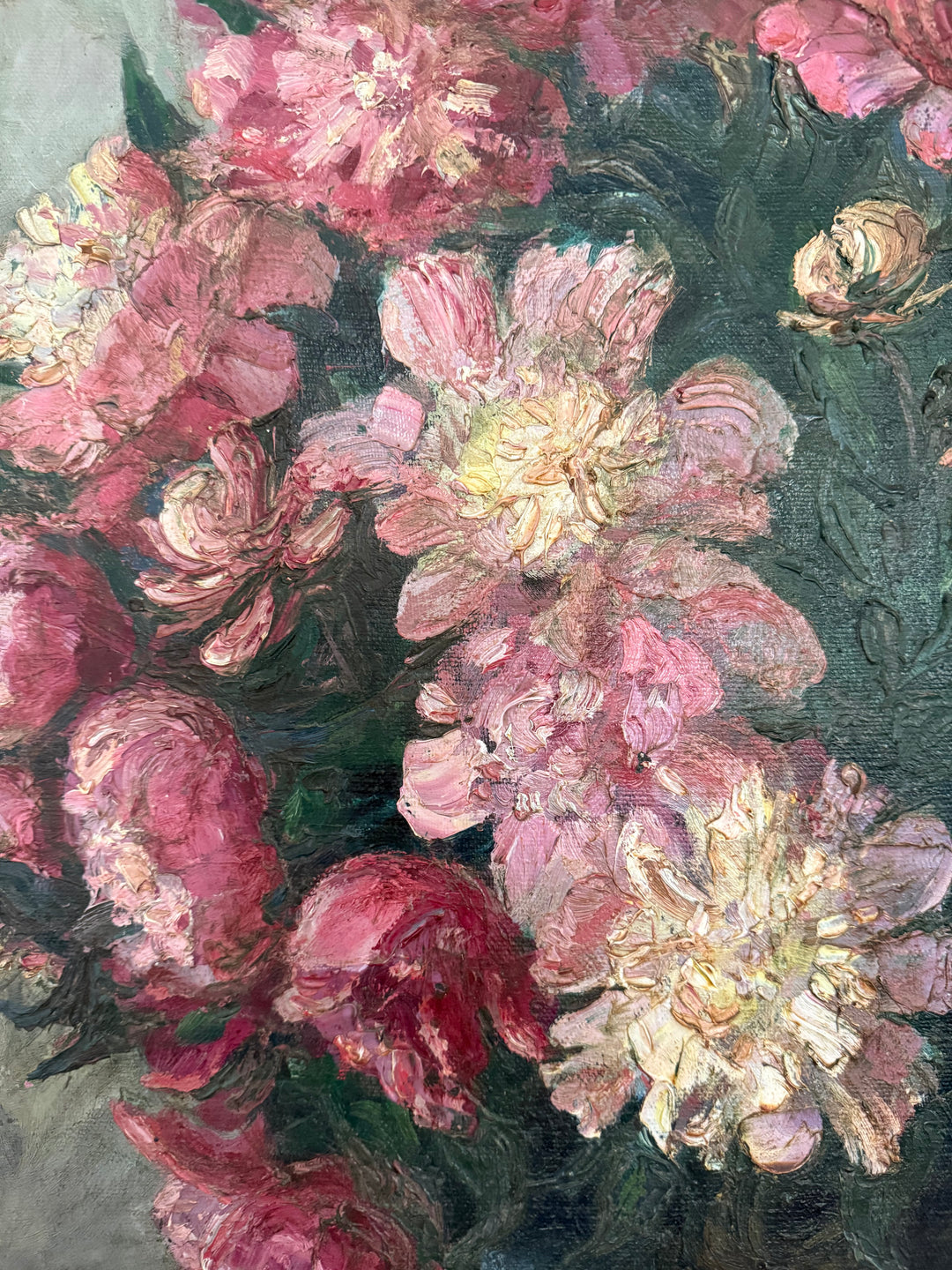 Pink Peonies in Black Vase