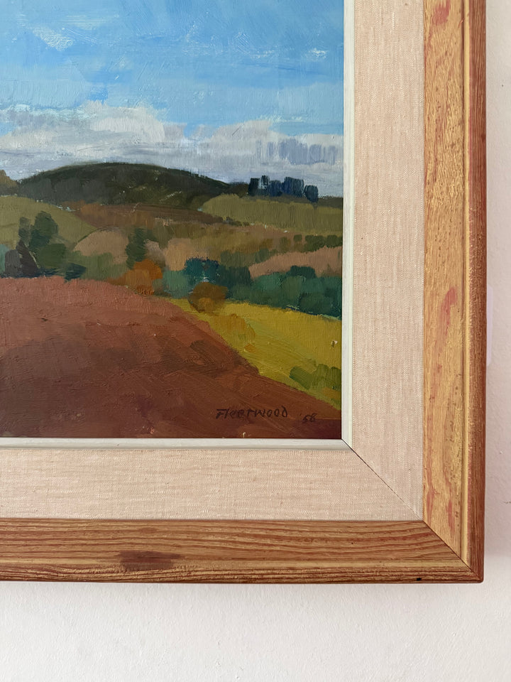 Across the Fields | Landscape Mid-Century Oil Painting