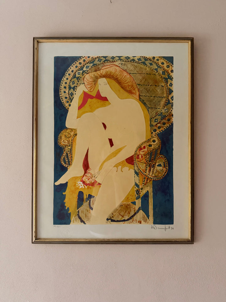Woman in Wicker Chair
