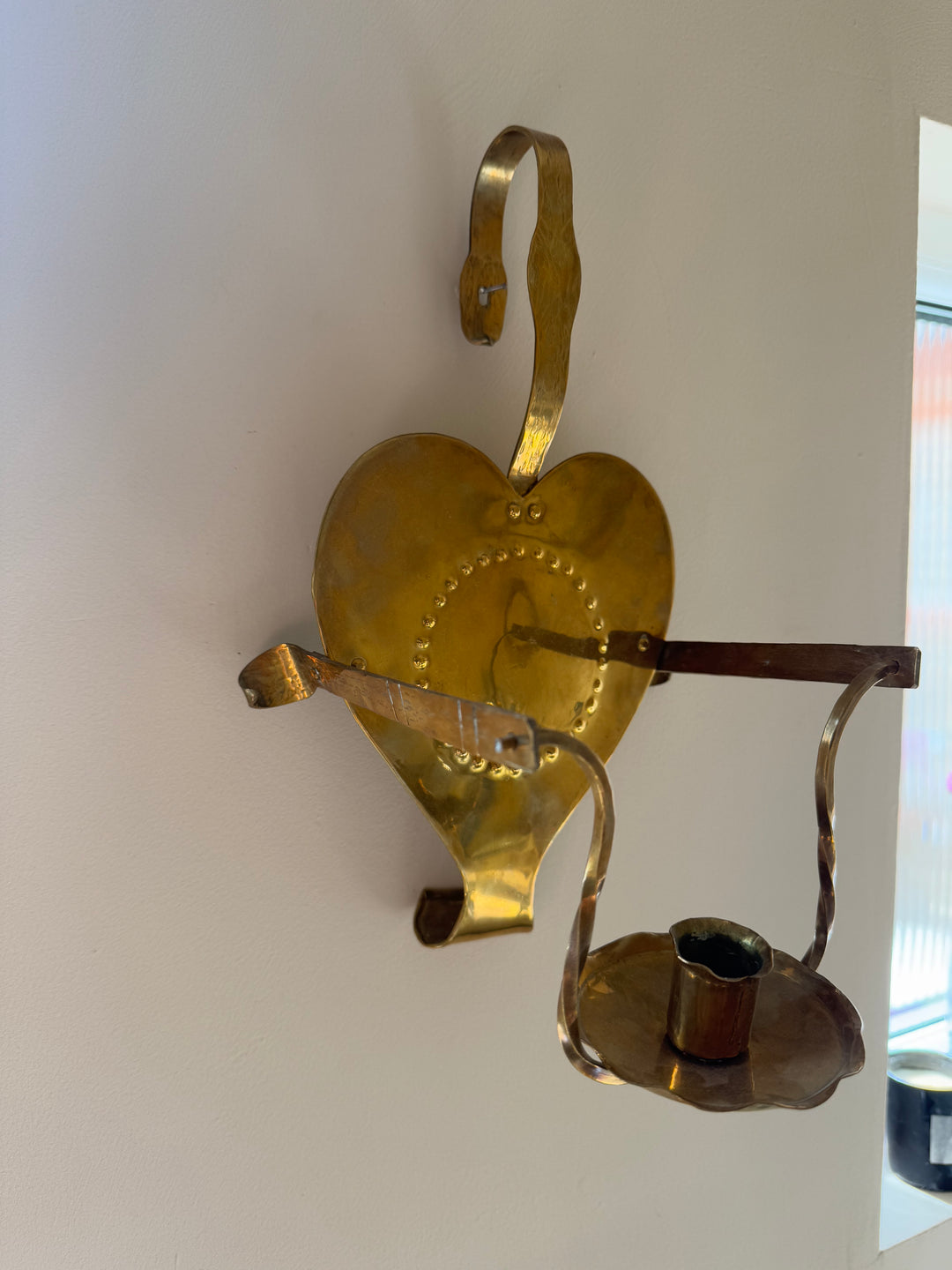 Heart Brass Sconce Candlesticks
