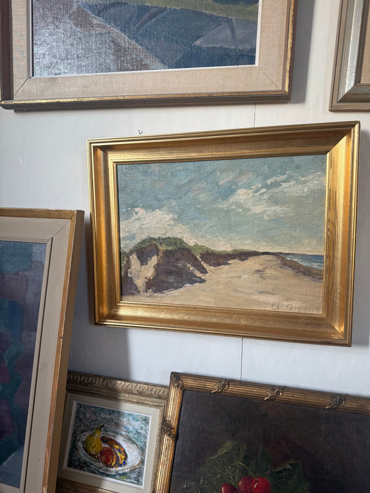 The Quiet Shore | Vintage Swedish Coastal Oil Painting