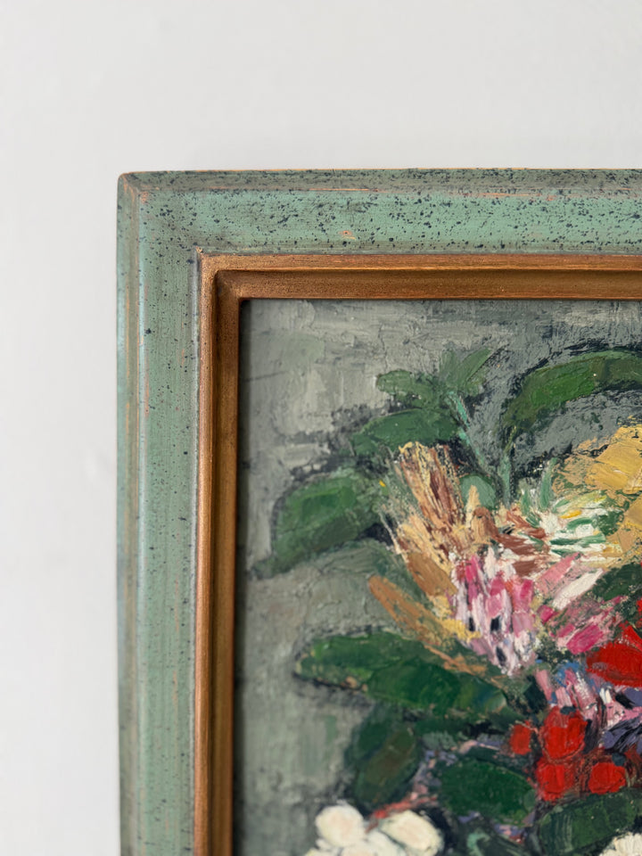 French Florals in Glass Vase