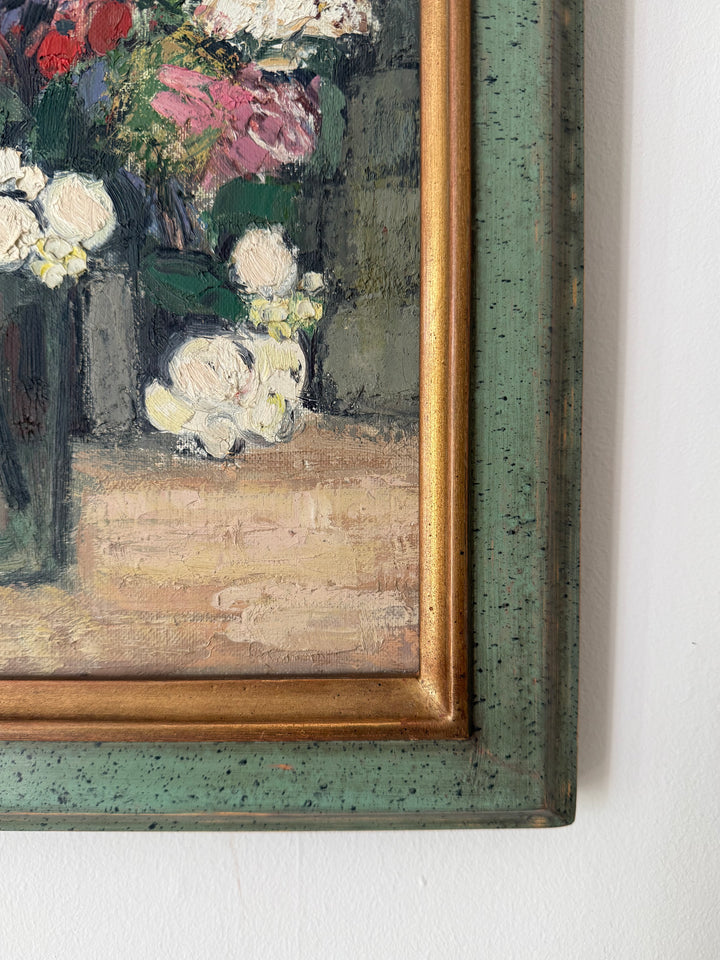 French Florals in Glass Vase