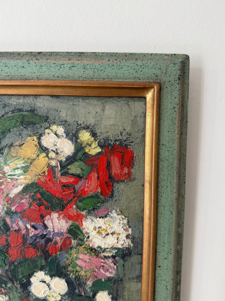 French Florals in Glass Vase