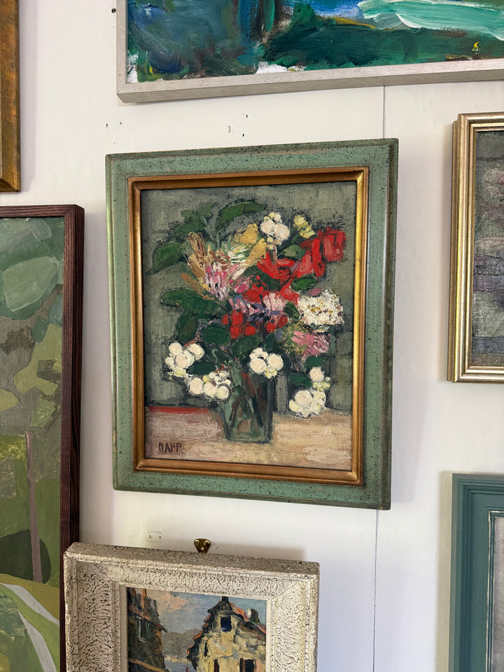 French Florals in Glass Vase