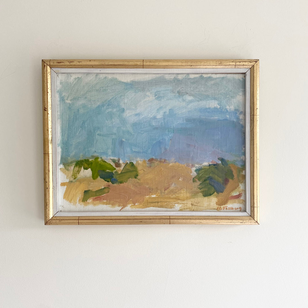 Mid century Swedish oil painting landscape seaside 7