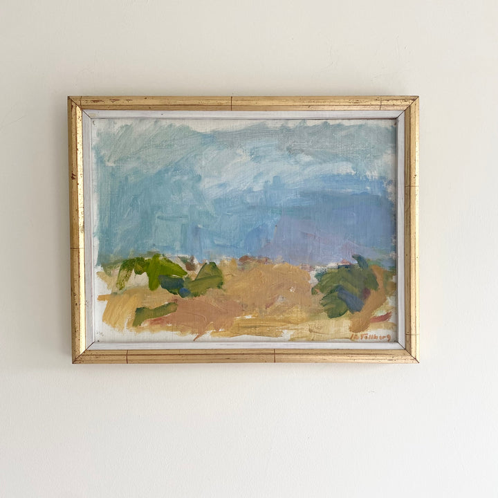 Mid century Swedish oil painting landscape seaside 7