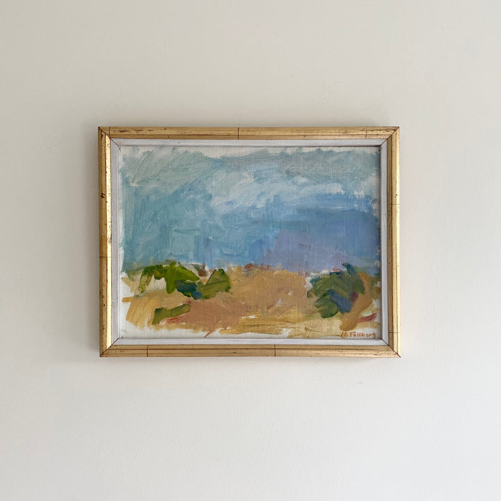 Mid century Swedish painting landscape seasiden2