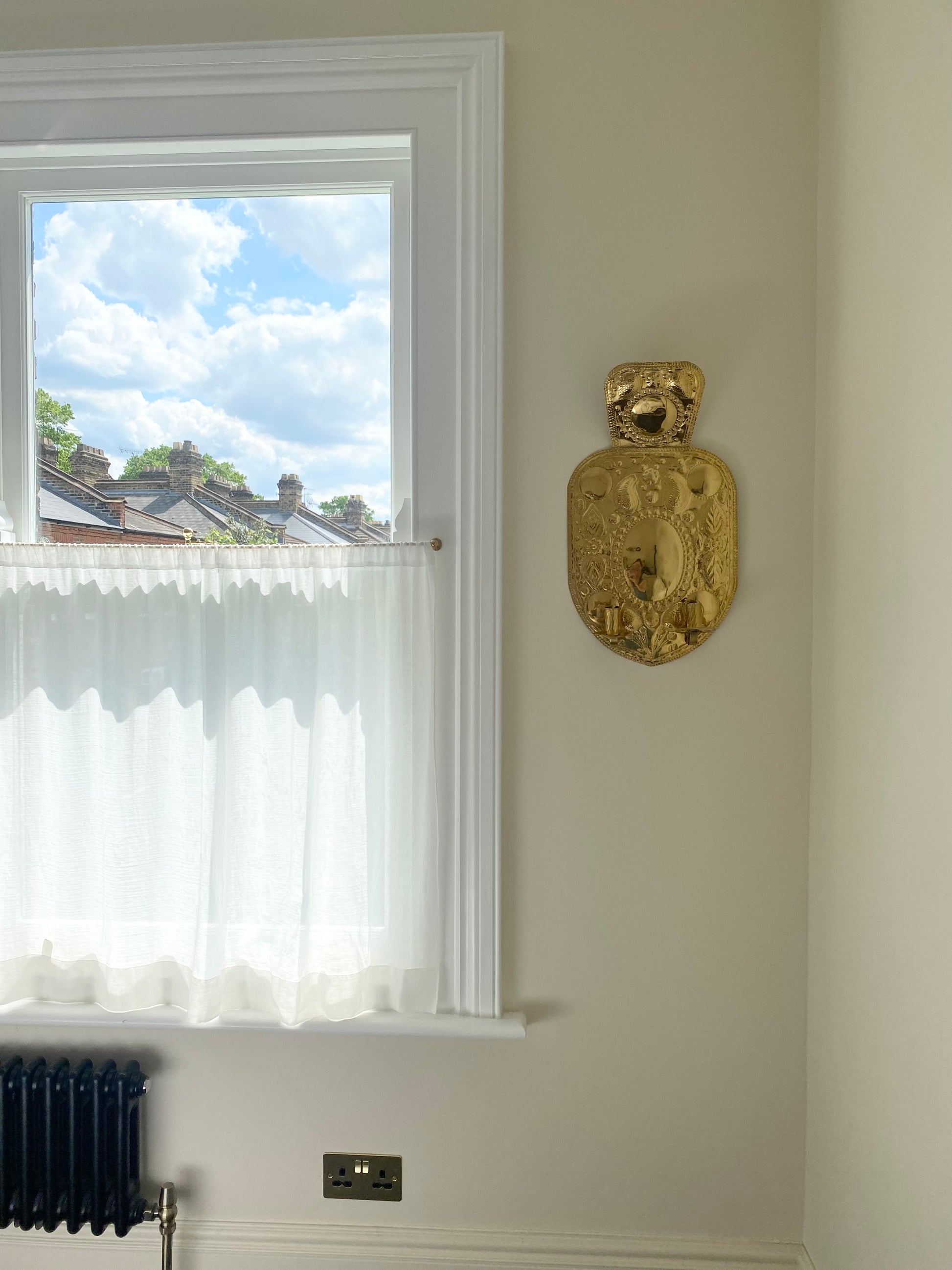 Vintage Swedish Brass Wall Sconce for Candles 2