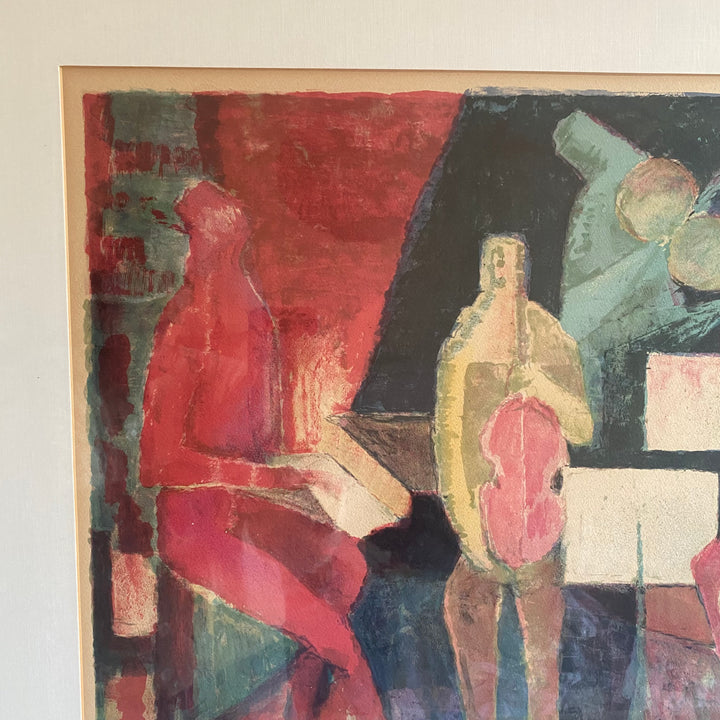 Vintage abstract painting of musicians in a band 2