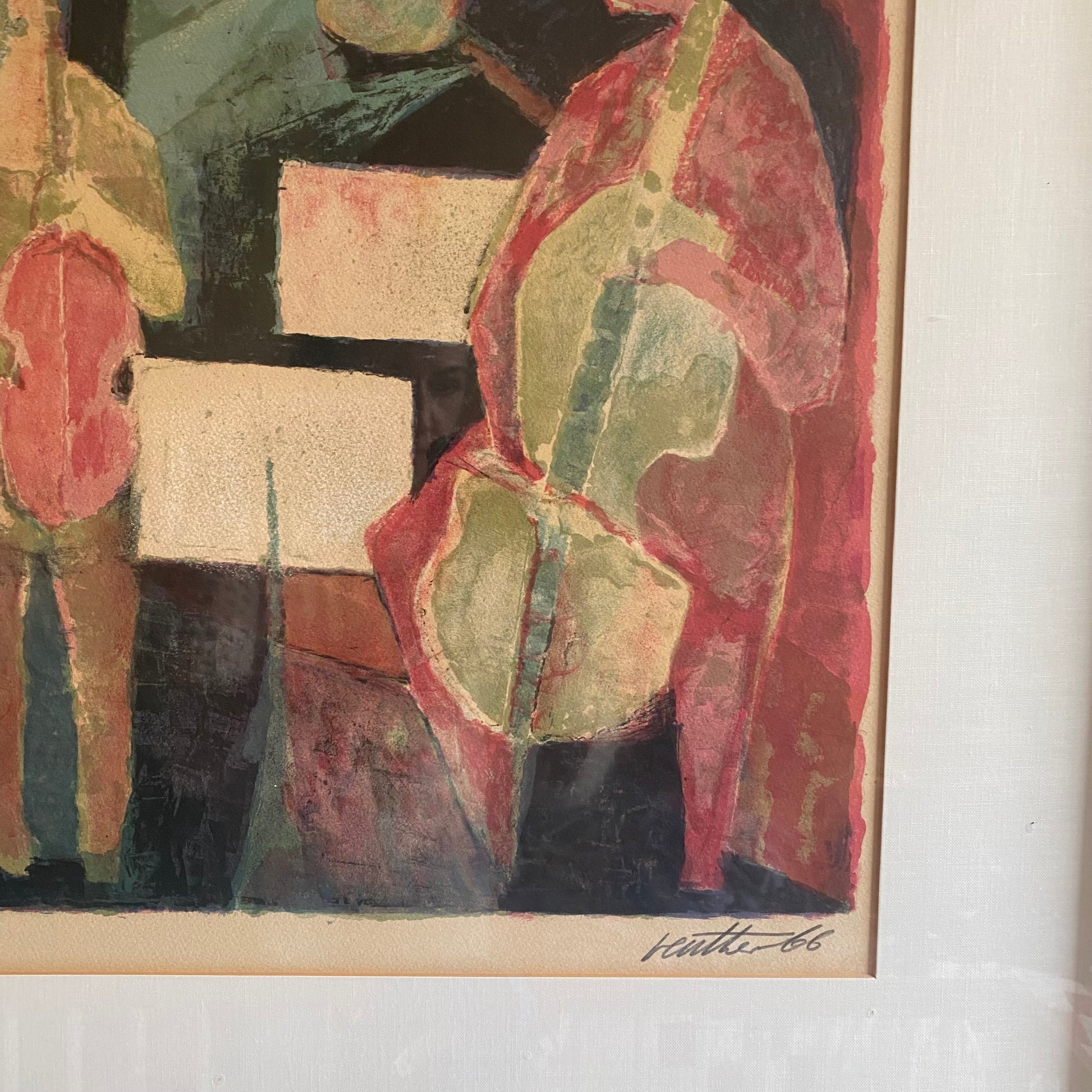 Vintage abstract painting of musicians in a band 3