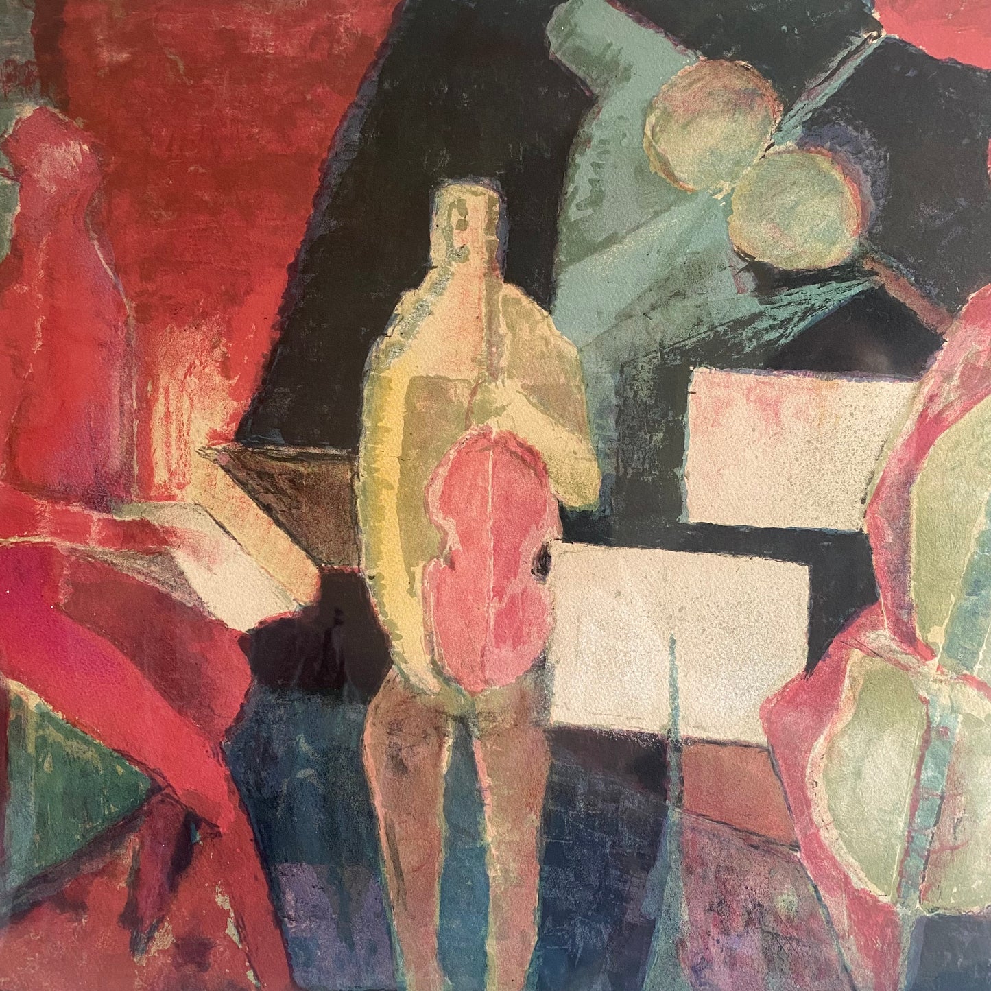 Vintage abstract painting of musicians in a band 4