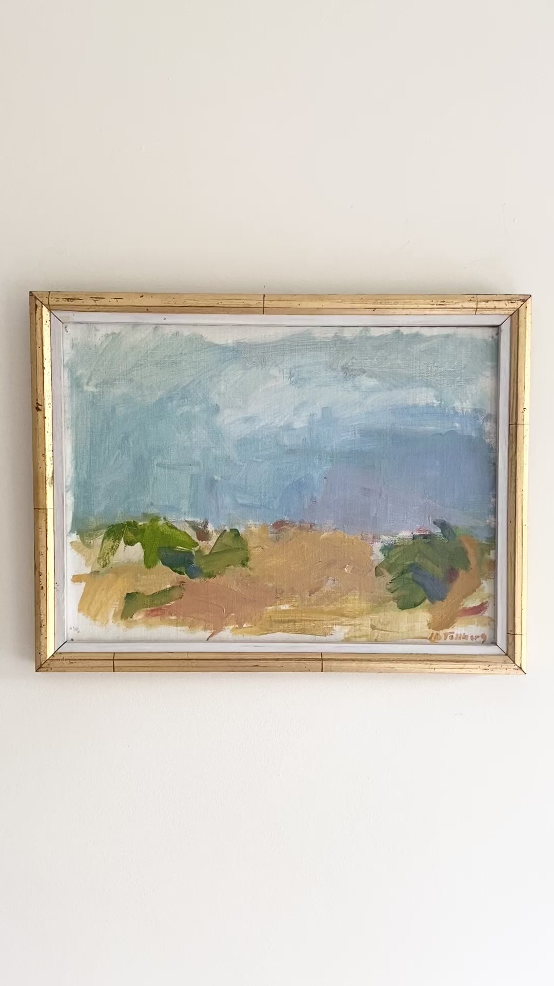 Mid century Swedish oil painting landscape seaside 8